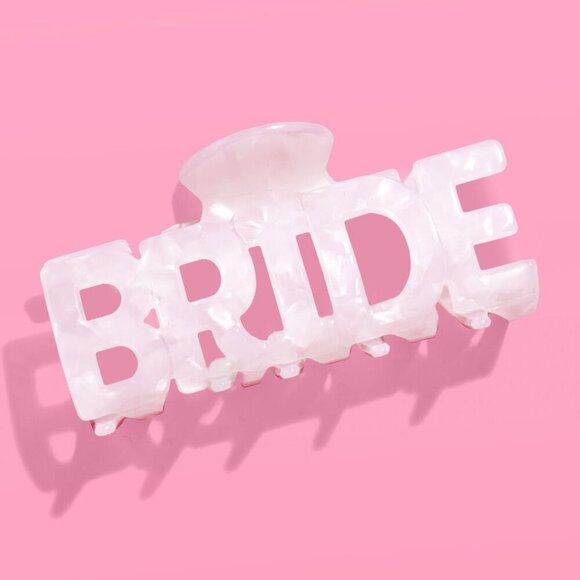 Bride Claw Hair Clip Acrylic White Marble Bridal Bachelorette Gift Accessory main image 5